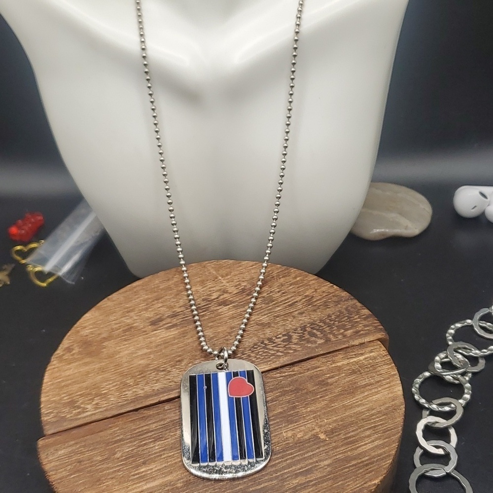 N2814‎ flag dogtag necklace